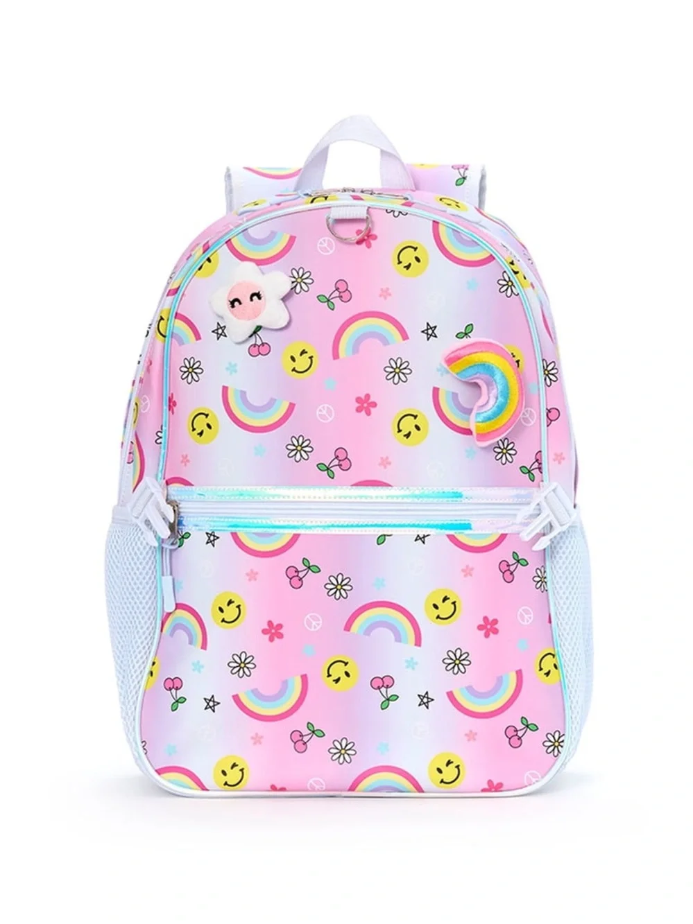 Pink Rainbow Kids Backpack Set with Headphones and Lunch Box WD5